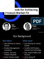 A Playbook For Achieving Product-Market Fit: Dan Olsen Elliot Susel
