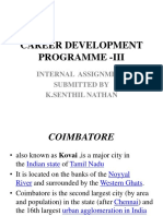 Career Development Programme - Iii: Internal Assignment Submitted by K.Senthil Nathan