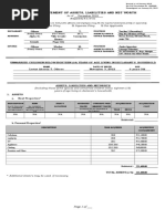 Sworn Statement of Assets, Liabilities and Net Worth