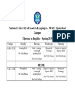 National University of Modern Languages - NUML Hyderabad Campus Diploma in English - Spring 2019