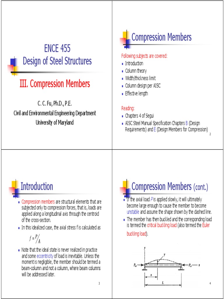 AISC Steel Column Design | PDF | Buckling | Bending