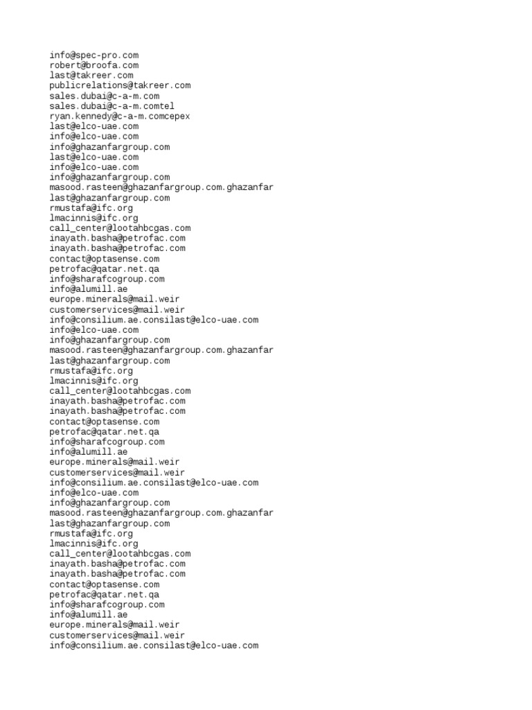 Oil Email Id PDF