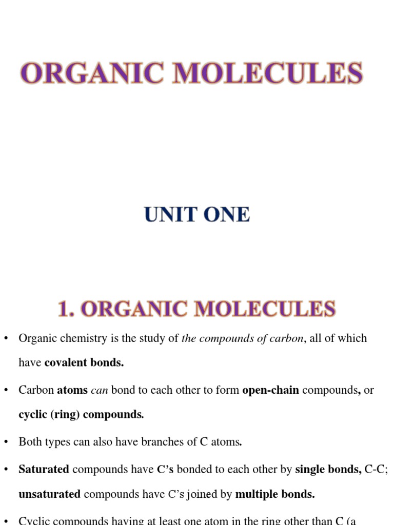 Understanding Organic Molecules and Bonds | PDF | Intermolecular Force ...