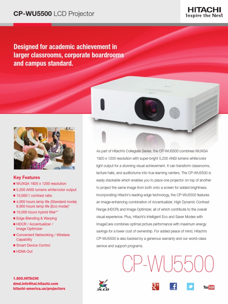Hitachi CP WU5500 Full | PDF | Hdmi | Computer Monitor