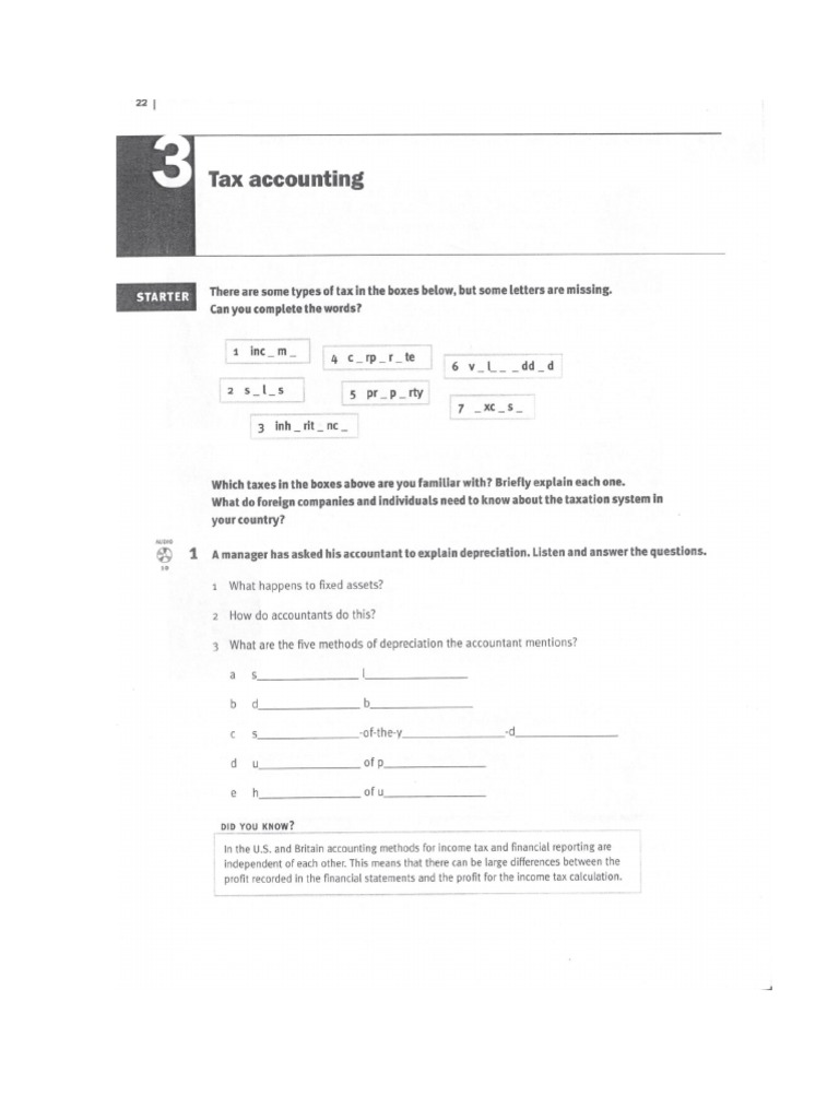 Tax Accounting Exercises | PDF