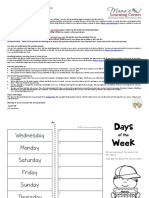 Days of The Week Printables