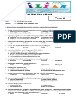 Soal Tematik Kelas 6 SD Tema 6 Subtema 1 Lingkungan Sehat, Masyarakat Sehat Dan Kunci Jawaban PDF