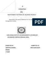 A Synopsis ON: Investment Pattern of Salaried People'