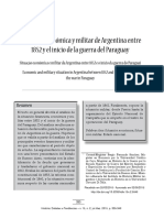 Situación Económica y Militar de Argentina Entre 1852 y El Inicio de La Guerra Del Paraguay