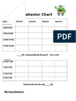 Behavior Chart: Date: - Goal #1 Goal #2 Goal #3 Goal #4