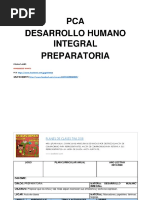 Pca Desarrollo Humano Integral Inicial Ira Las Emociones