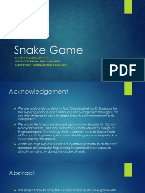 Final project report Snake Game in Python