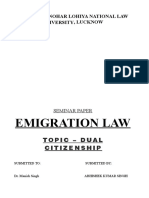Emigration Law: Topic - Dual Citizenship