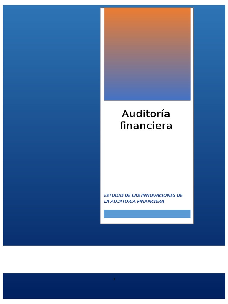 Innovaciones en Auditoría Financiera | PDF | Auditoría | Contabilidad
