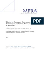 Effects of Corporate Governance On The Performance of Private Economic Groups in Vietnam