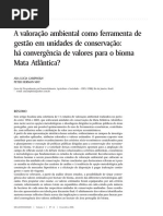 A Valoração Ambiental Como Ferramenta de Gestão Em UCs