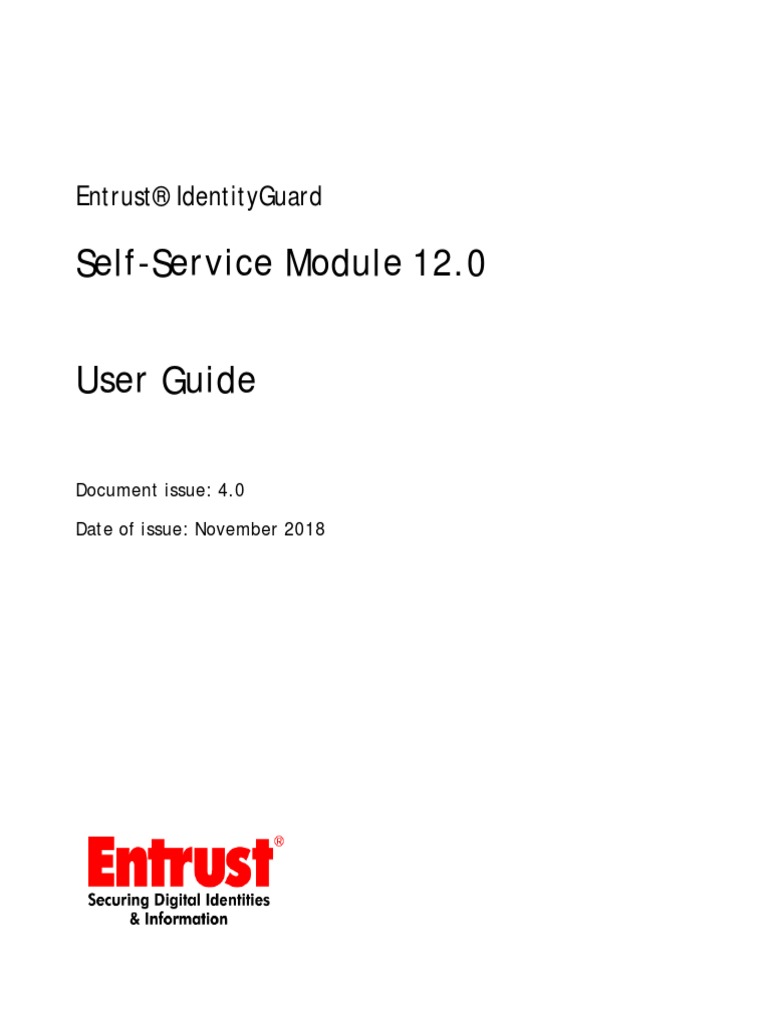 Entrust Identityguard Self Service Module – BEPNV