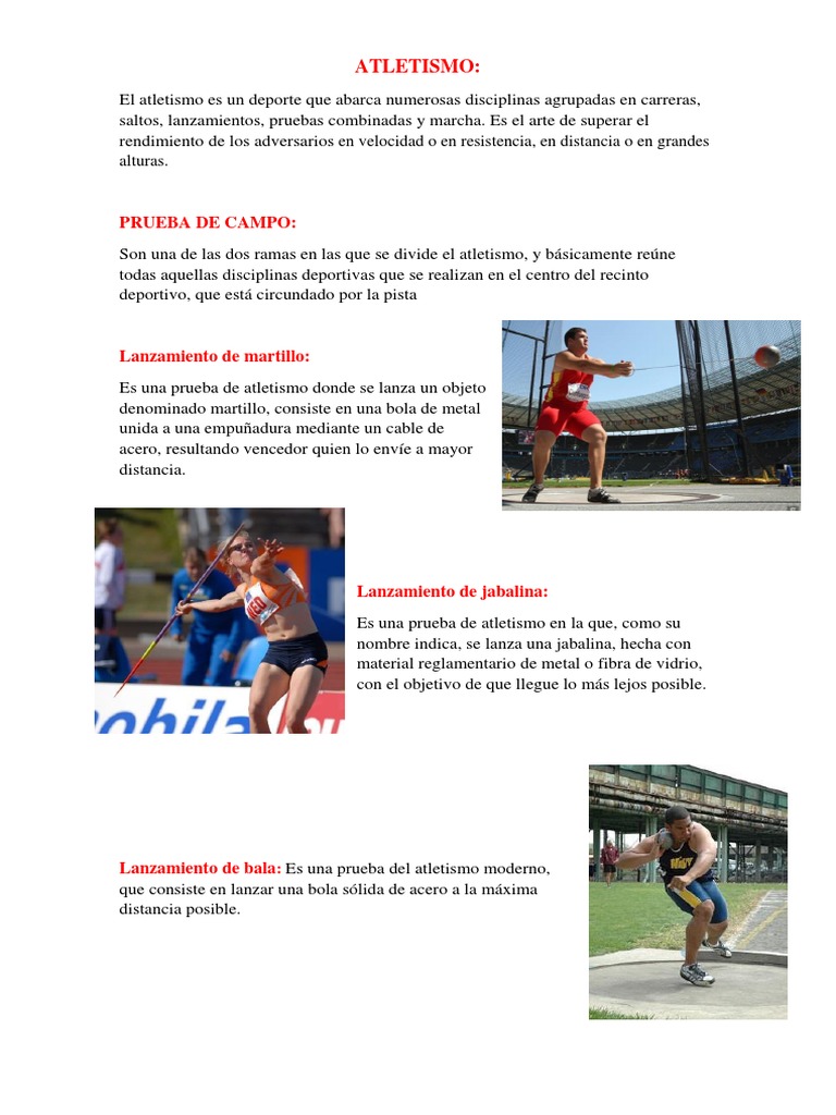ATLETISMO | PDF | Deporte del atletismo | Deportes individuales