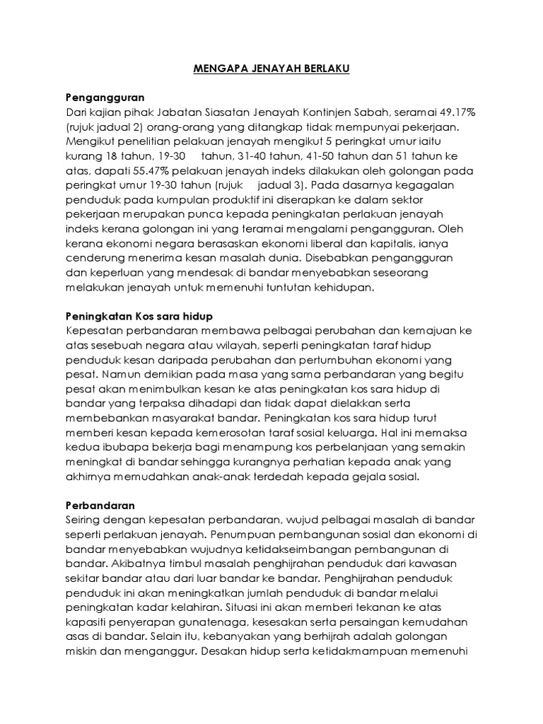 Mengapa Jenayah Berlaku Pdf