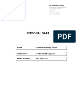 Form Personal Data Calon Karyawan - INFOSYS
