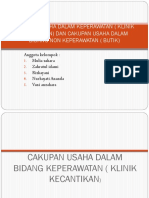 Cakupan Usaha Dalam Keperawatan (Klinik Kecantikan) Dan Cakupan Usaha Dalam Bidang Non Keperawatan (Butik)