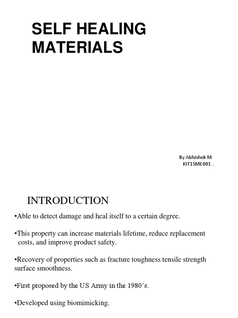 Self Healing Composite Materials Presentation PDF Physical Sciences Applied And