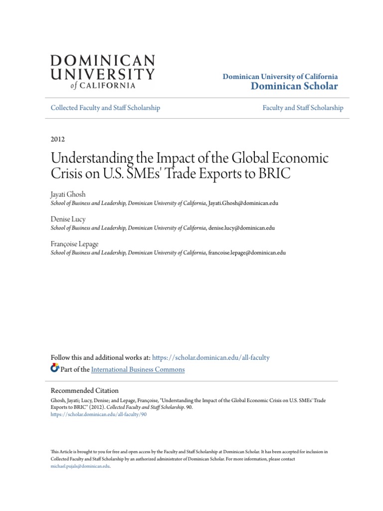 Understanding The Impact of The Global Economic Crisis On U.S. SM | PDF ...