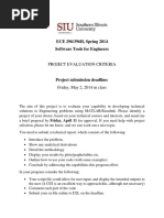 ECE 296/396H, Spring 2014 Software Tools For Engineers: Project Evaluation Criteria