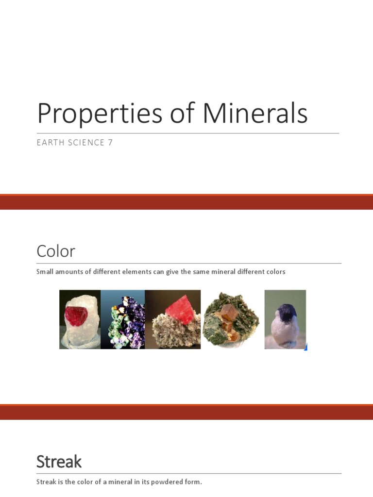 Properties of Minerals PDF