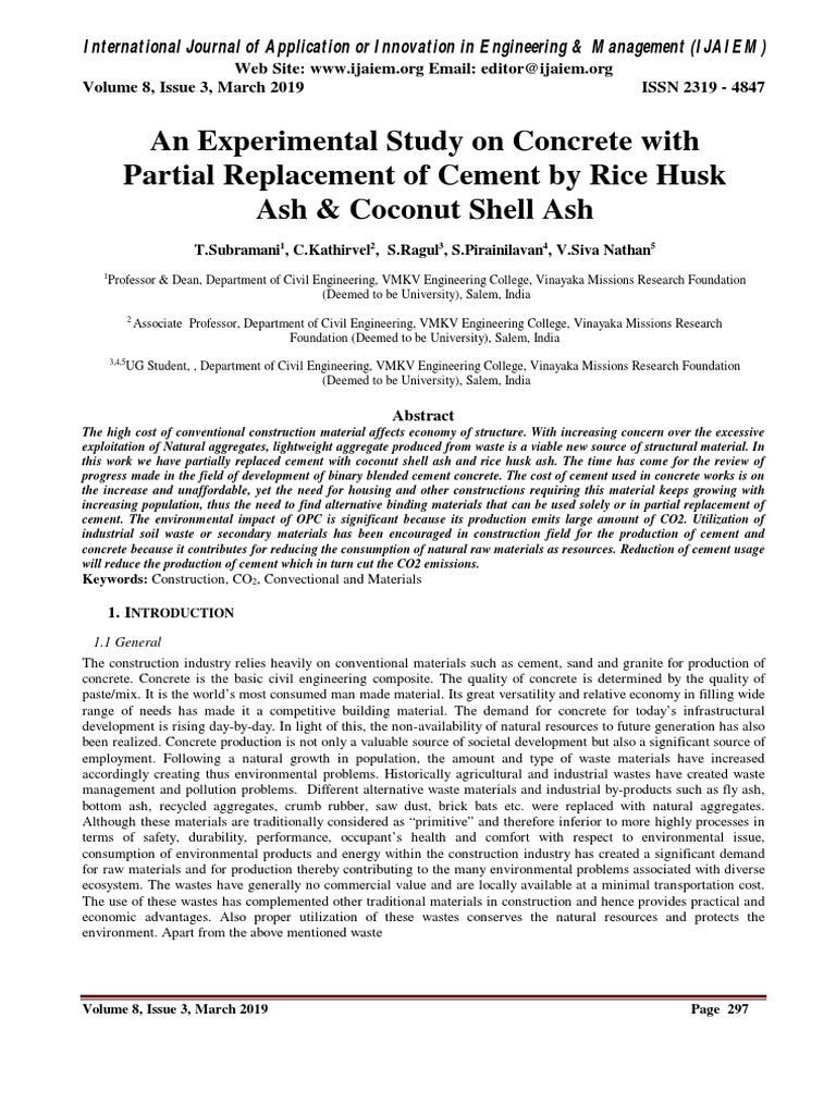An Experimental Study On Concrete With Partial Replacement of Cement by ...
