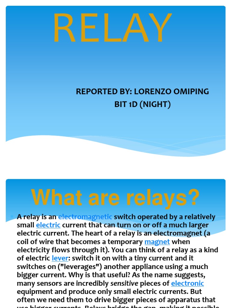 Understanding Relays Their Function, Invention and Applications PDF Relay Switch