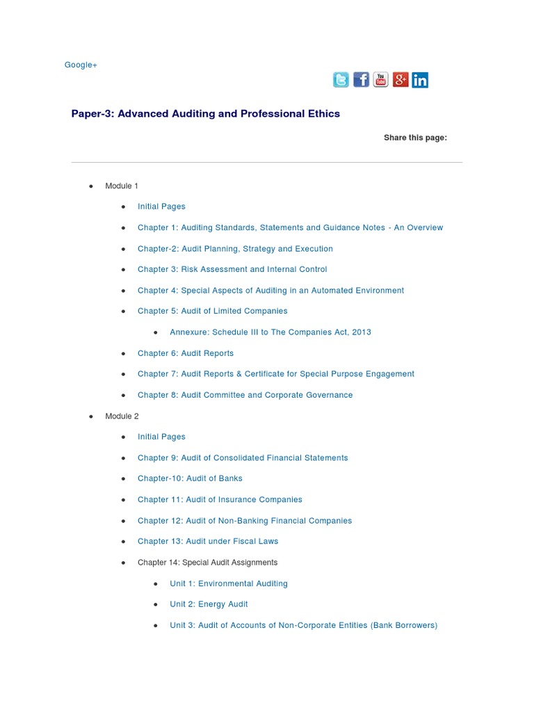 Audit Syllabus | PDF