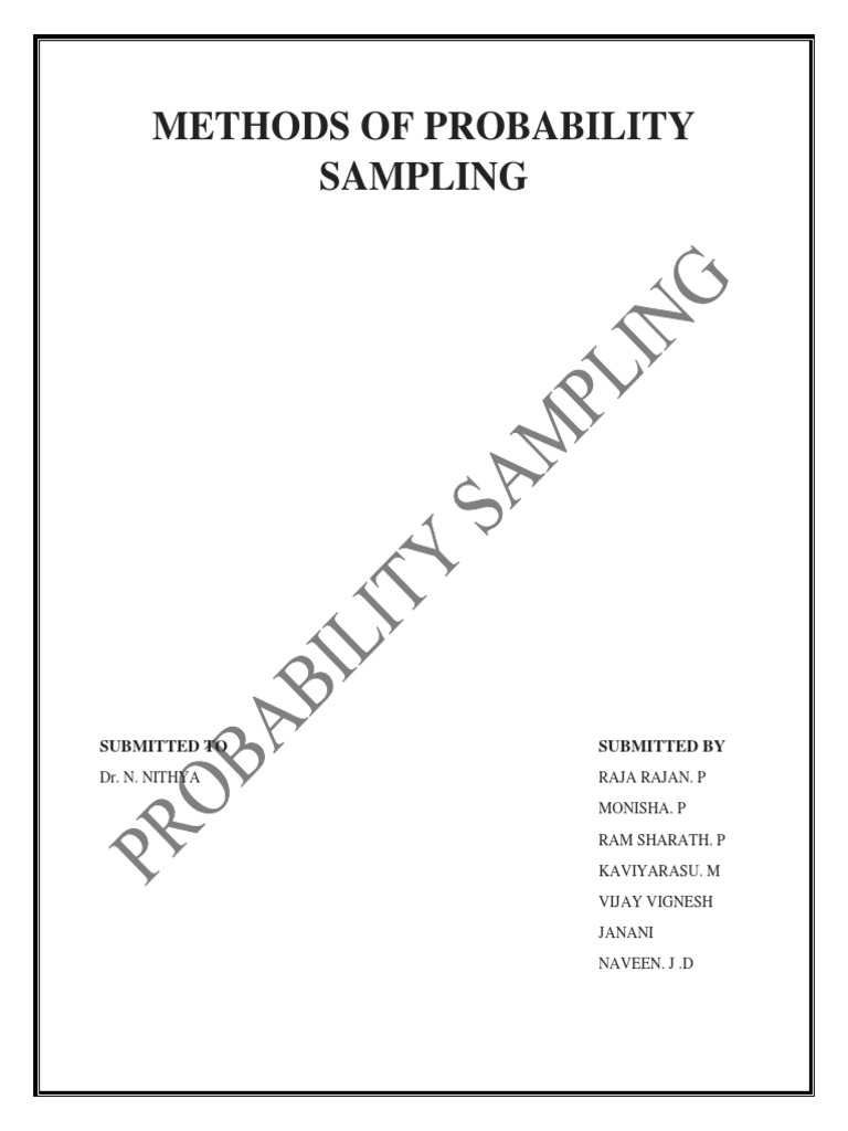 Probability Sampling Methods | PDF | Sampling (Statistics) | Stratified ...