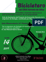 En El Bicicletero Del CRAI. "De La Asignatura de Etología A La Investigación Con Crustáceos Caprélidos"