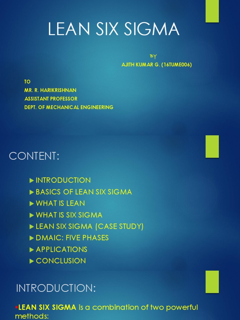Lean Six Sigma Overview & Benefits | PDF | Six Sigma | Production And ...