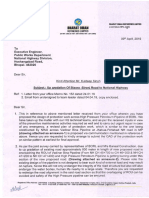 Letter To Ex. Eng CA PWD (NH) Bhopal-1