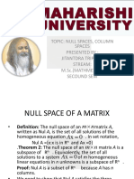 Topic: Null Spaces, Column Spaces Presented By: Jitantdra Tripathi Stream: M.Sc. (Mathmetics) Secound Sem