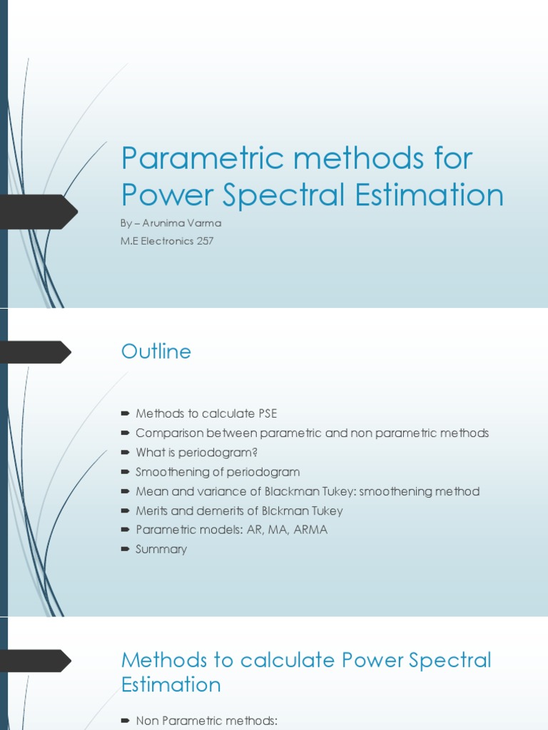 Parametric Methods For Power Spectral Estimation | PDF | Autoregressive ...