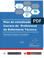 Plan de Estudios de La Carrera de Tecnico en Enfermeria