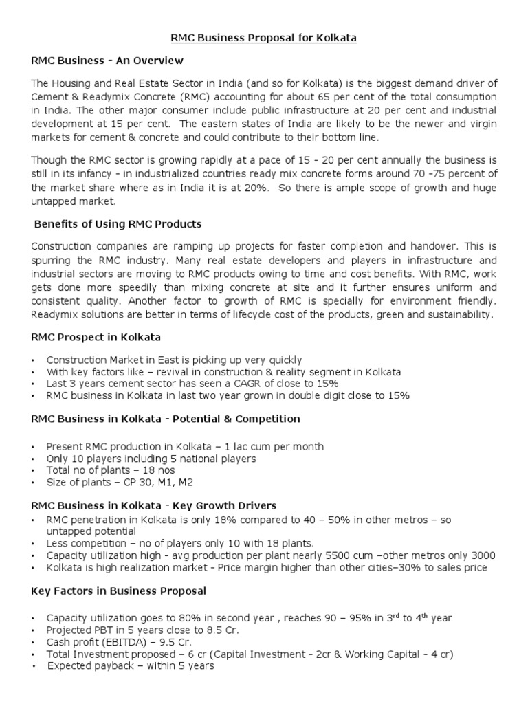 Write Up RMC Project | PDF | Concrete | Economies