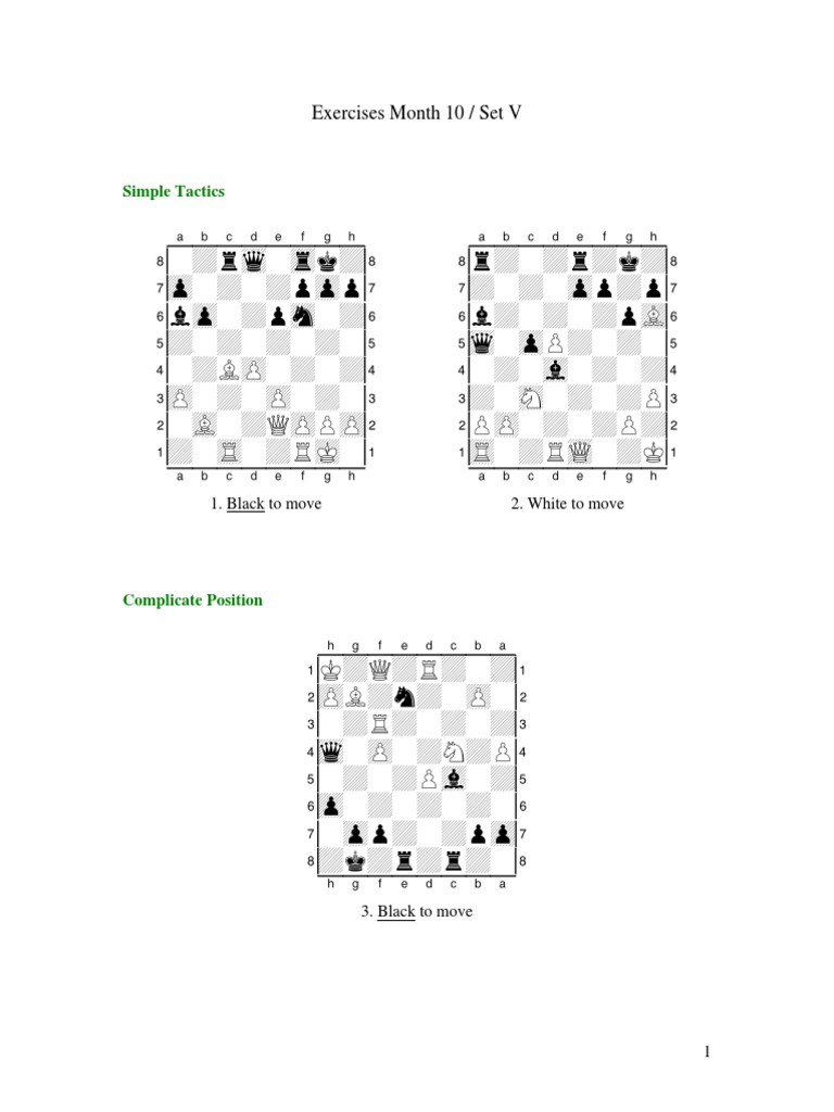 Chess Exercises for Advanced Players | PDF