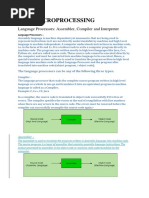 Microprocessing: Language Processors: Assembler, Compiler and Interpreter