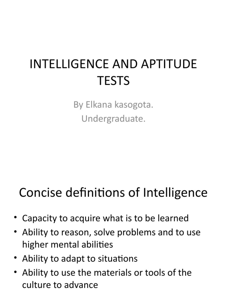 Understanding Intelligence and Aptitude Tests | PDF | Intelligence | Reason