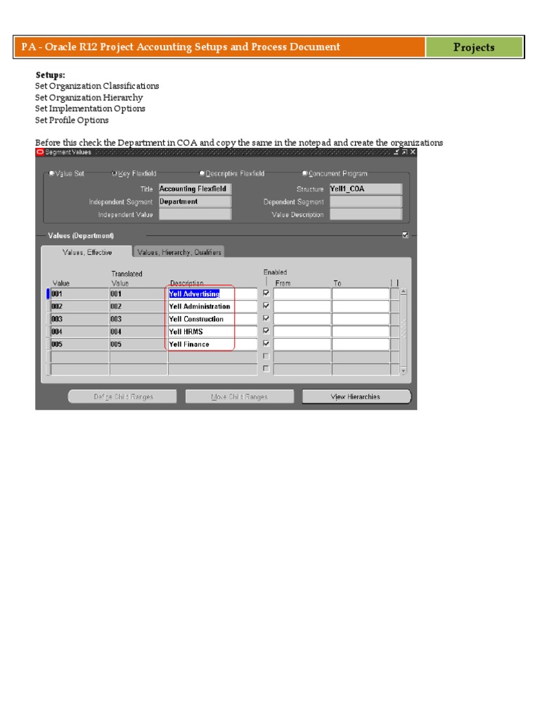 Oracle R12 Project Accounting Setup Guide | PDF | Debits And Credits ...