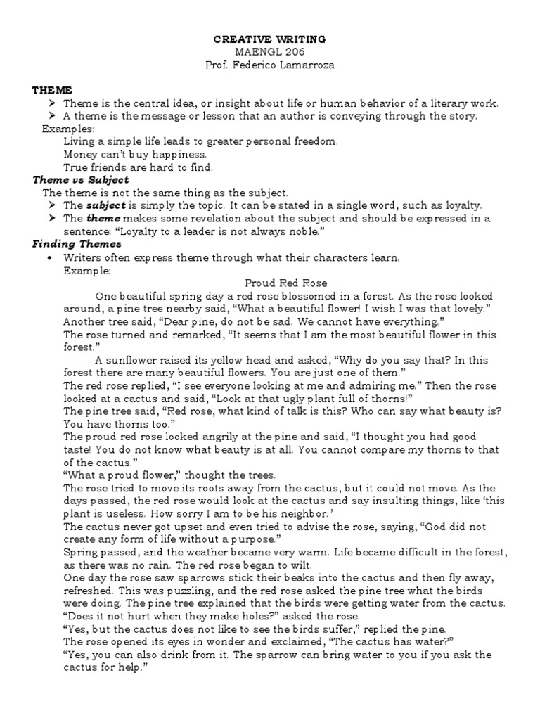 Creative Writing | PDF | Rose | Flowers