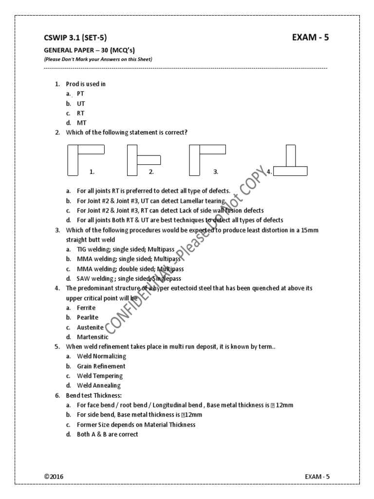 Exam 5 PDF Welding Construction