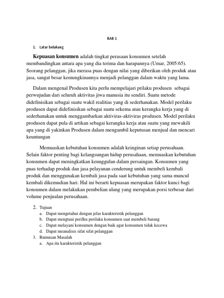 Makalah Karakteristik Pelanggan Pdf