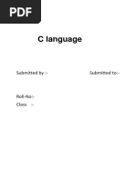 C Language: Submitted By:-Submitted To