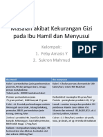 Masalah Akibat Kekurangan Gizi Pada Ibu Hamil Dan