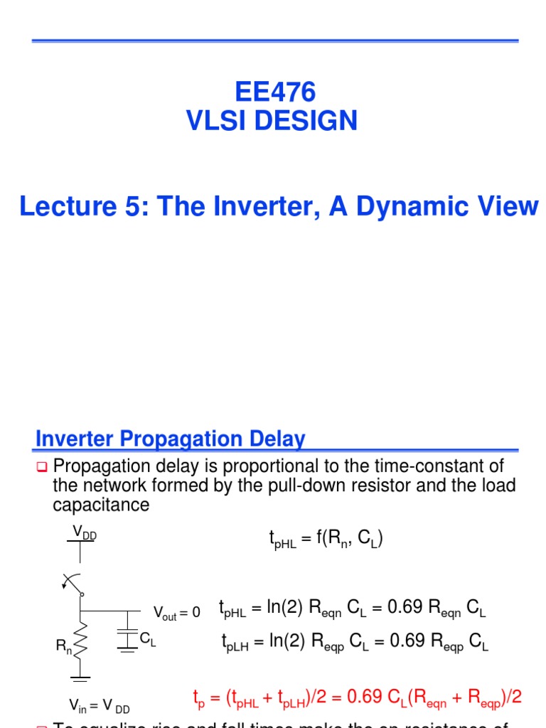 EE476 Vlsi Design CSE477 L10 Inverter, Dynamic.1 Irwin&Vijay, PSU
